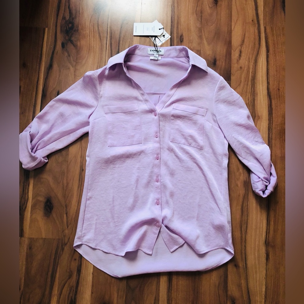 Express Lavender Button-Down Shirt
